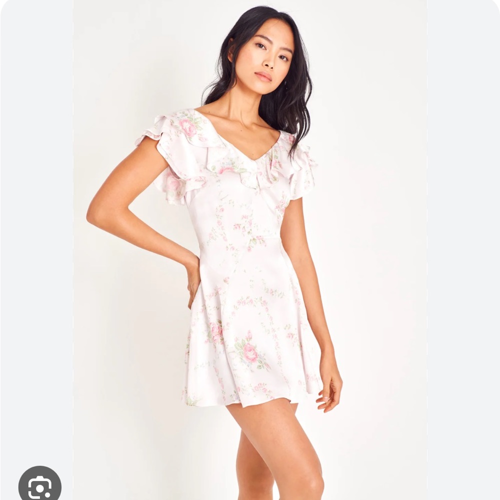 Loveshackfancy pink silk mini dress